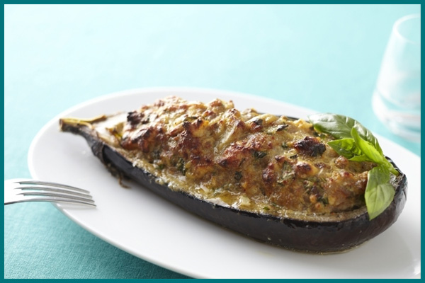 ESSENTIEL mes courses - Aubergines farcies au basilic